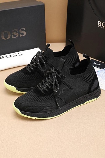 Текстильные кроссовки Hugo Boss Titanium - Black / Yellow   