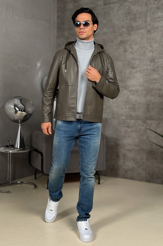 Мужская кожаная куртка Hermes premium