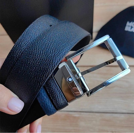 Двусторонний кожаный ремень Montblanc (длина 105 / 110 см)   