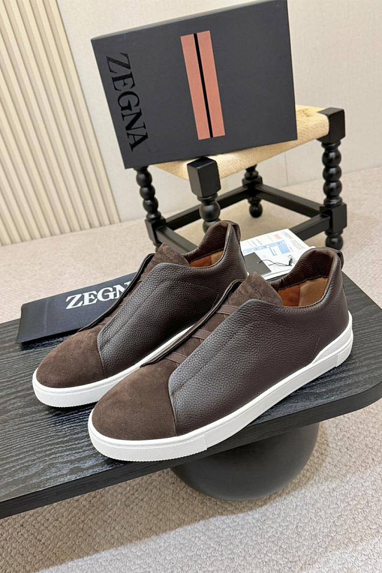 Мужские кроссовки Ermenegildo Zegna Triple Stitch - Brown