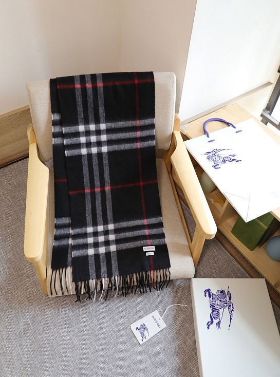 Шарф Burberry two-tone Check premium 168x30 см - Black