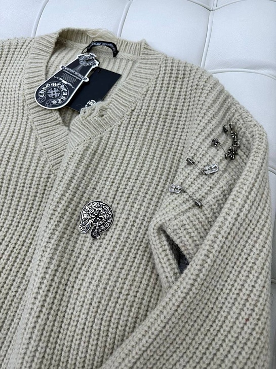 Женское бежевое платье Chrome Hearts