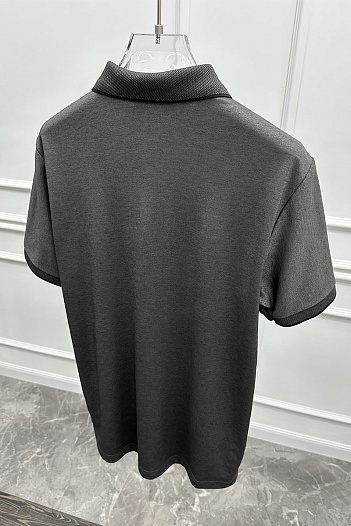 Серое поло Etro с узором пейсли   