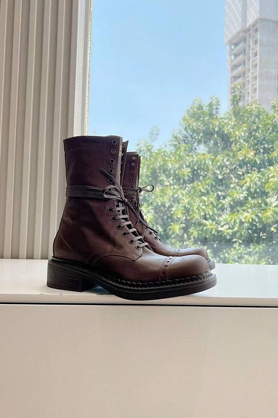 Женские ботинки MIU MIU Premium - Brown