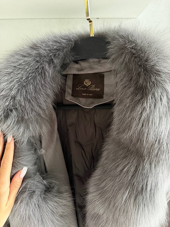 Женский бомбер с натуральным мехом Loro Piana premium