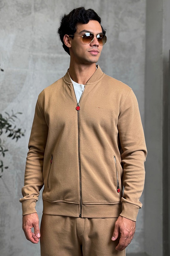 Кофта на молнии Kiton бежевого цвета
