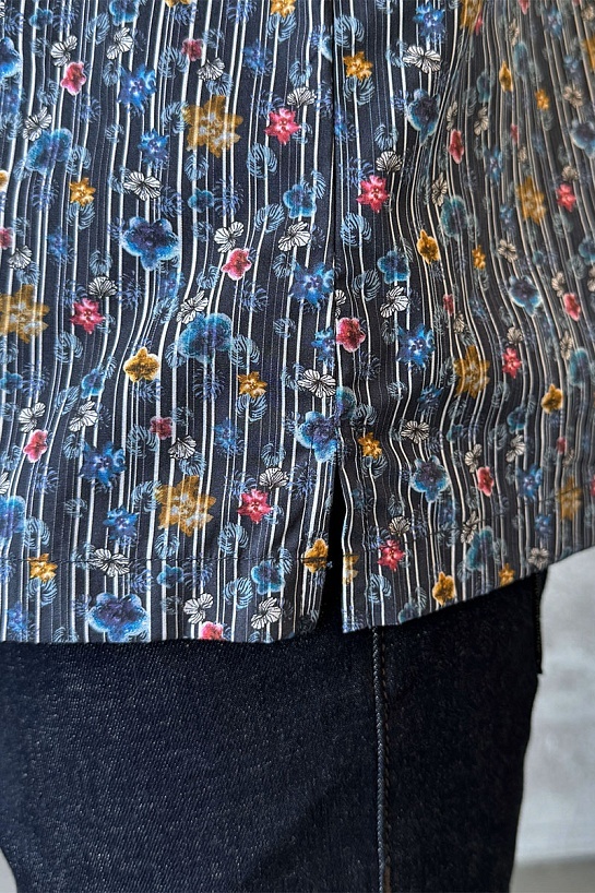 Мужская чёрная рубашка Dolce & Gabbana floral-print
