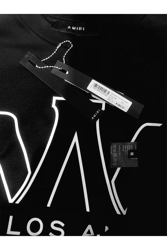 Мужская чёрная футболка Amiri Los Angeles