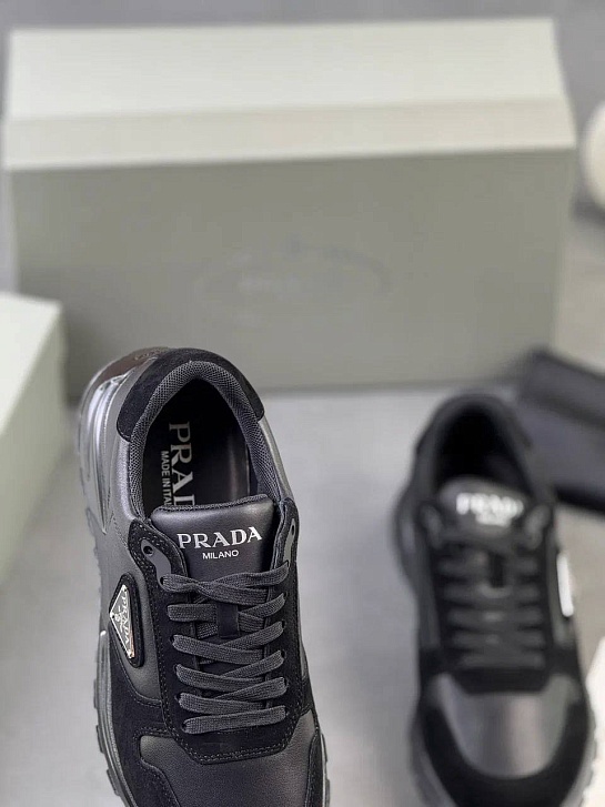 Мужские кроссовки Prada logo-plaque - Black