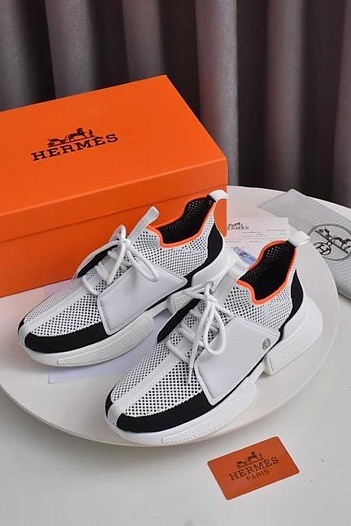 Мужские текстильные кроссовки Hermes Expert - White   
