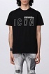 Мужская чёрная футболка Dsquared2 "ICON"