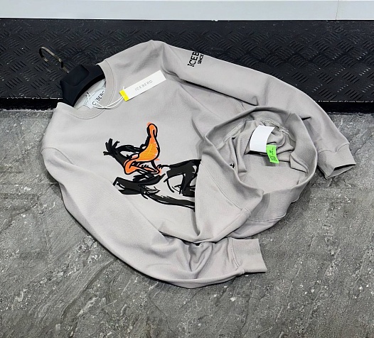 Мужской свитшот Iceberg "Daffy Duck" - Grey   