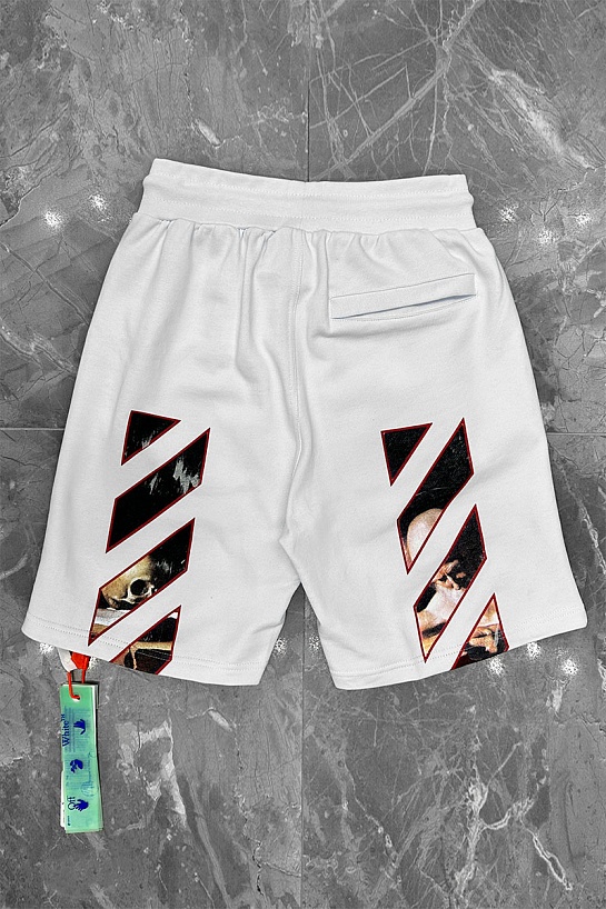 Мужские белые шорты Off-White Caravaggio Print