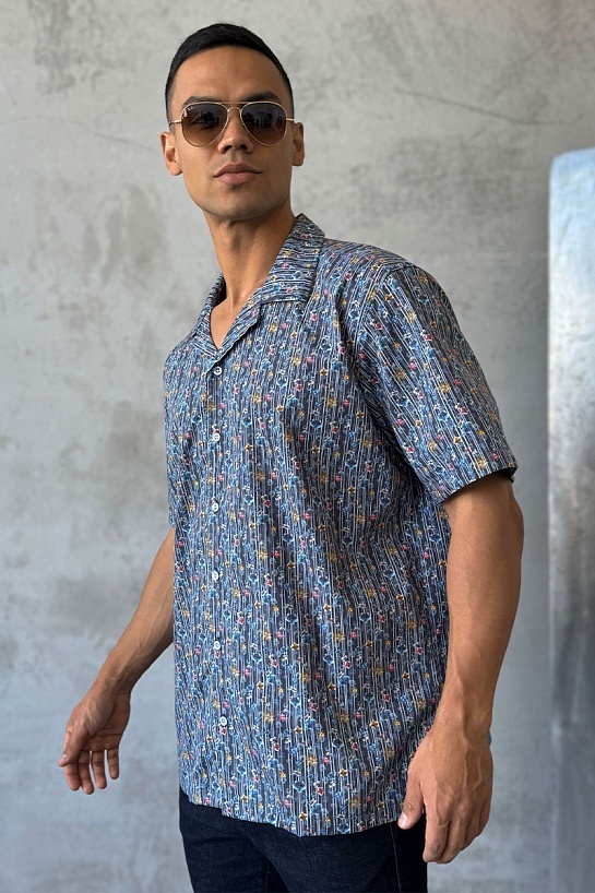 Мужская чёрная рубашка Dolce & Gabbana floral-print