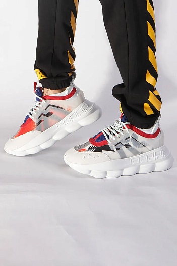 Кроссовки Versace Chain Reaction 2 Chainz - White / Red   