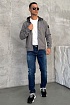 Мужская куртка серого цвета Stone Island compass-patch