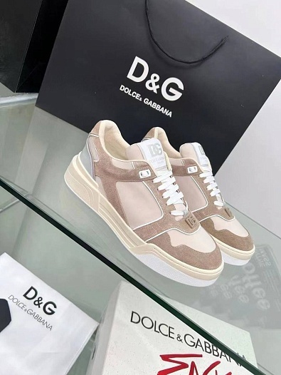 Женские комбинированные кроссовки Dolce&Gabbana New Roma   