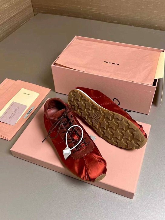 Женские кроссовки MIU MIU Plume Satin premium