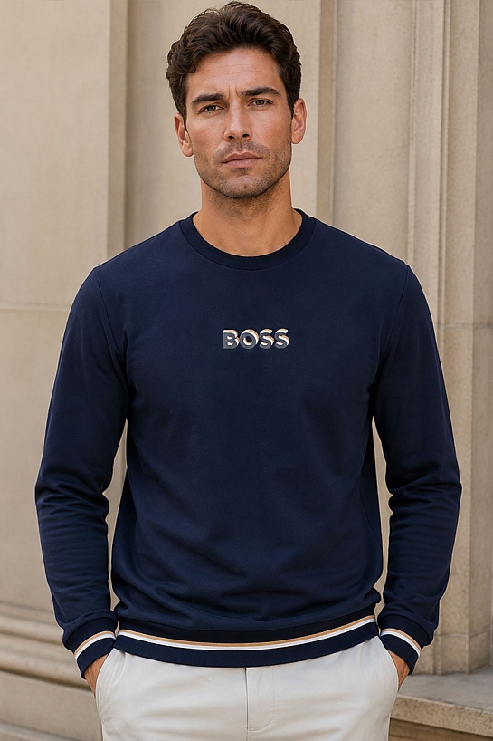 Мужской тёмно-синий свитшот Hugo Boss Iconic