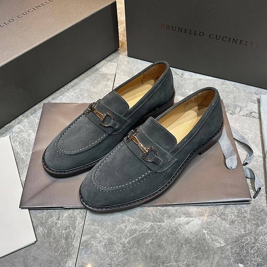 Замшевые лоферы Brunello Cucinelli Premium - Grey