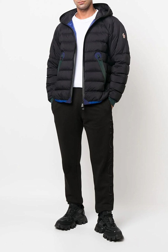 Мужские штаны чёрного цвета Moncler logo-embroidered