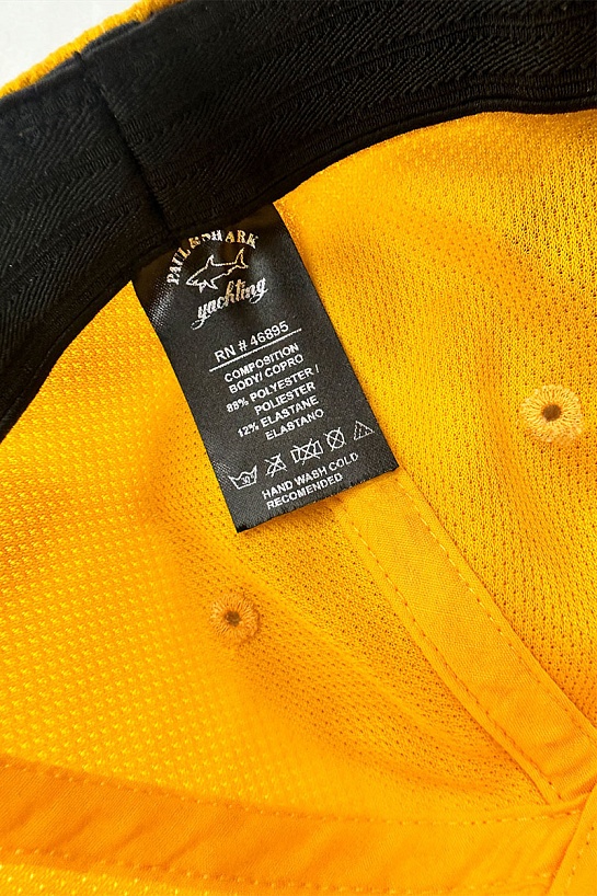 Мужская жёлтая бейсболка Paul & Shark logo-patch