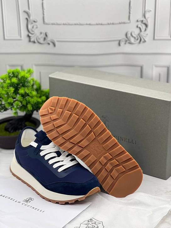 Мужские комбинированные кроссовки Brunello Cucinelli