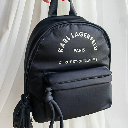 Женский нейлоновый рюкзак Karl Lagerfeld 30x23 см - Black   