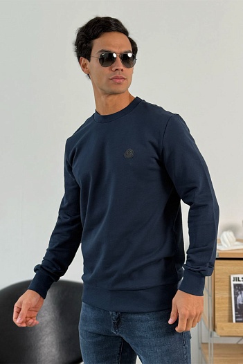 Мужской тёмно-синий свитшот Moncler logo-print   