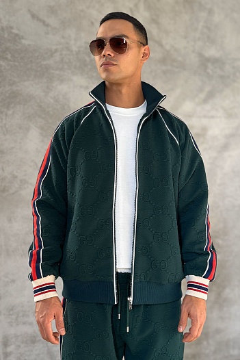 Зелёный спортивный костюм Gucci GG jacquard   