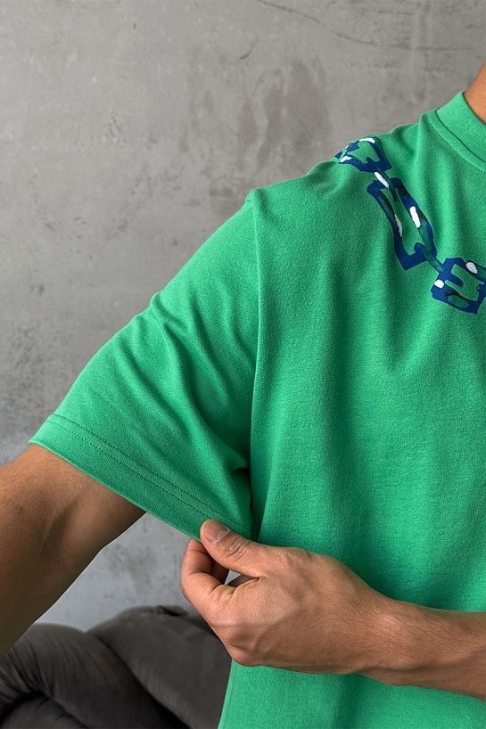 Оверсайз футболка Bottega Veneta chain print - Green