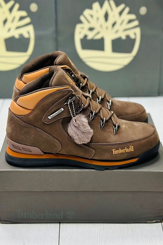 Мужские ботинки с мехом Timberland Euro Rock Hiker - Brown