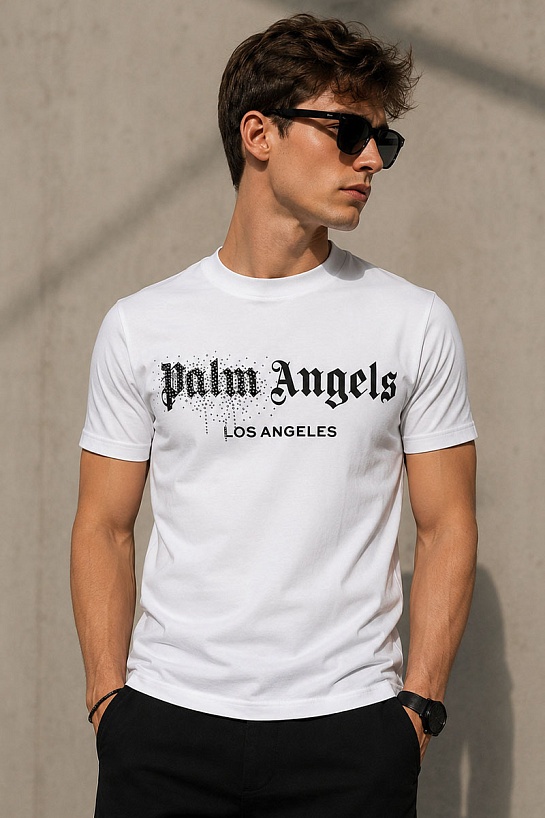 Футболка белого цвета Palm Angels logo-print