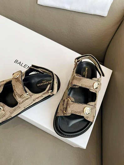 Женские сандалии Balenciaga Jacquard Premium - Brown   