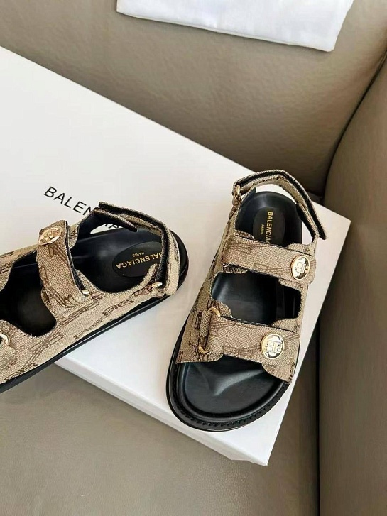 Женские сандалии Balenciaga Jacquard Premium - Brown