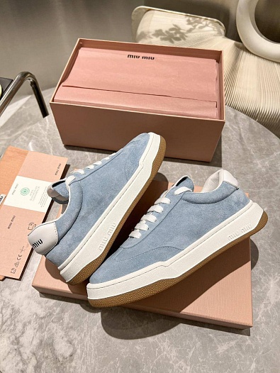 Женские замшевые кроссовки MIU MIU Premium - Blue   