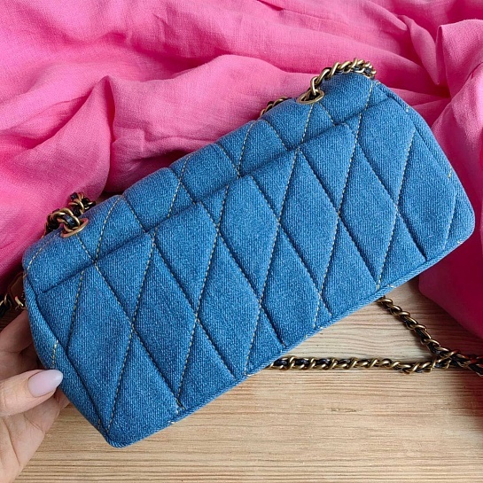 Джинсовая сумка Coach baguette 26x12 см
