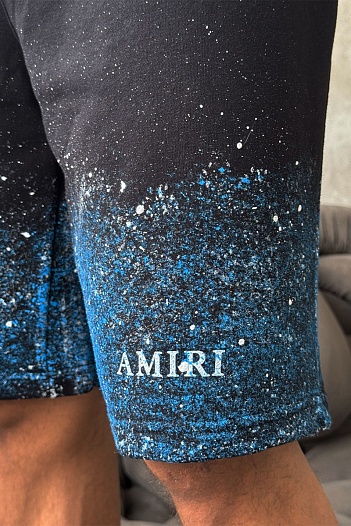 Мужские чёрные шорты Amiri paint splatter   