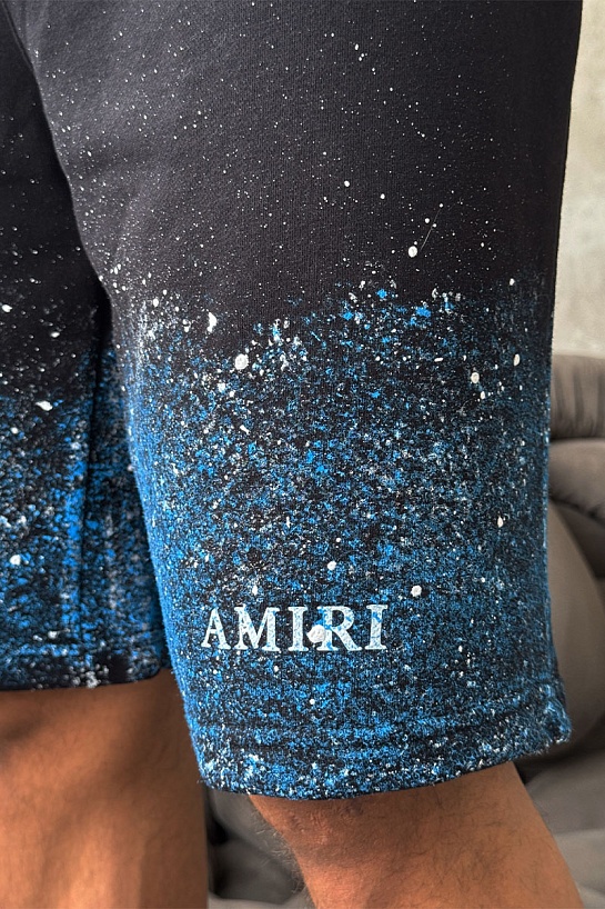 Мужские чёрные шорты Amiri paint splatter