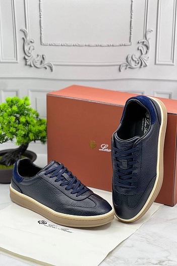 Кожаные кроссовки Loro Piana Tennis Walk - Navy   