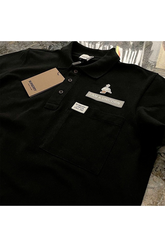 Мужское поло Burberry чёрного цвета