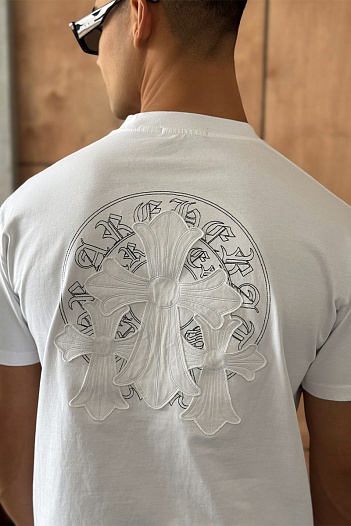 Белая оверсайз футболка Gothic logo   