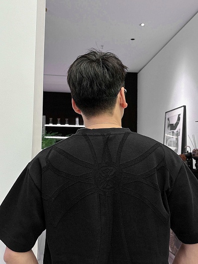 Чёрная оверсайз футболка Chrome Hearts premium   
