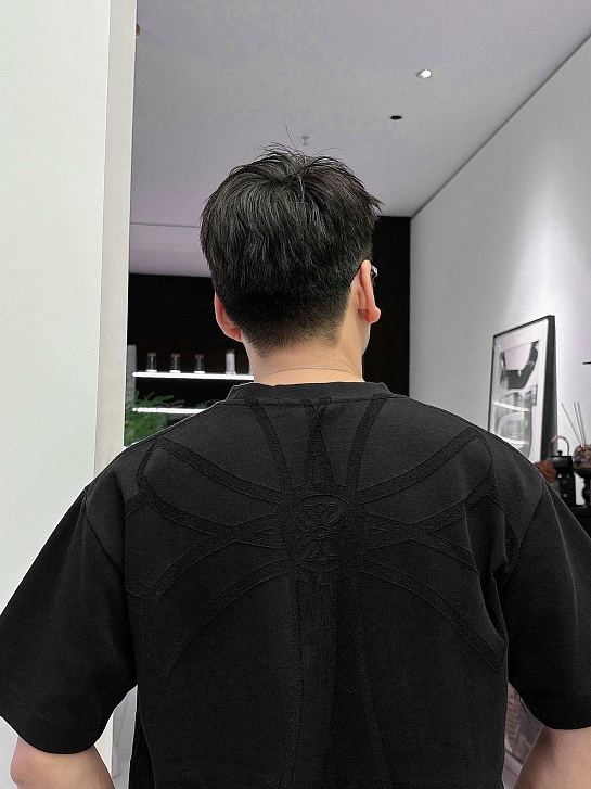 Чёрная оверсайз футболка Chrome Hearts premium