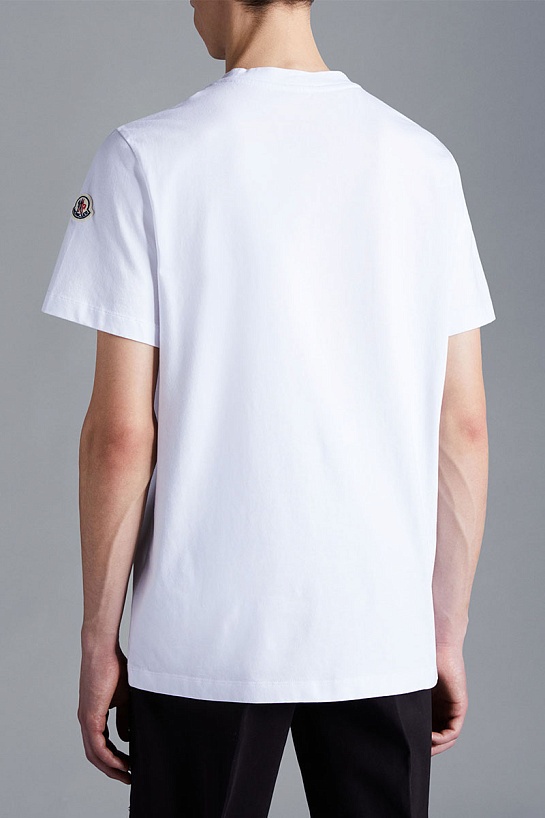 Мужская белая футболка Moncler Multi M Logo