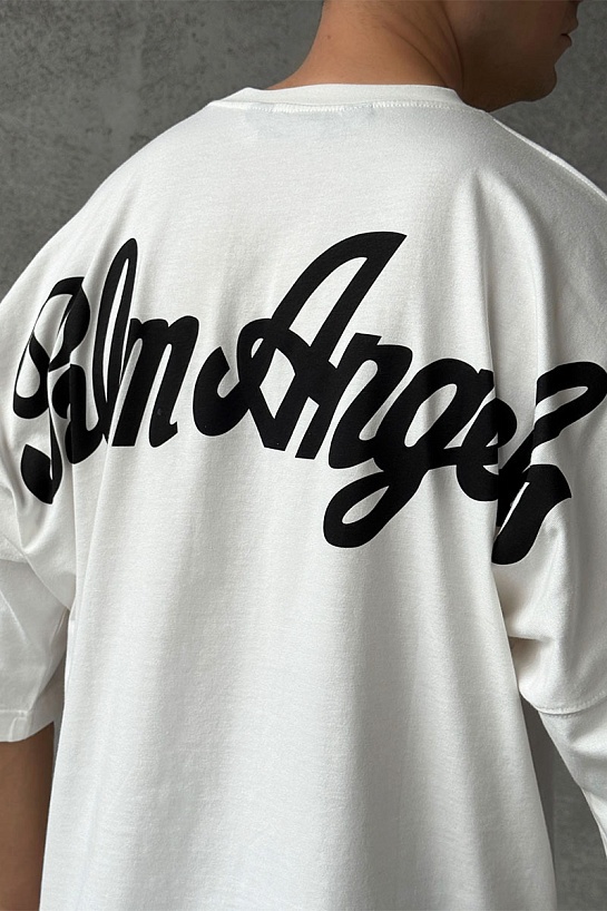 Белая оверсайз футболка Palm Angels