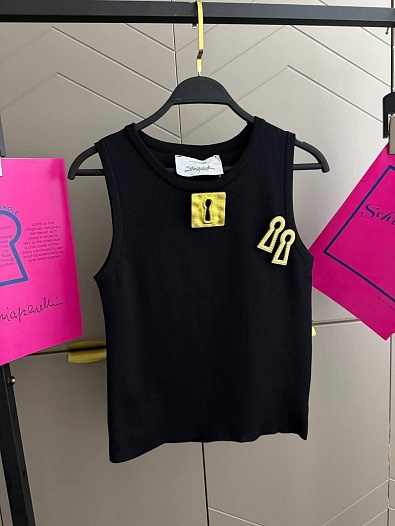 Женская чёрная майка Schiaparelli premium   