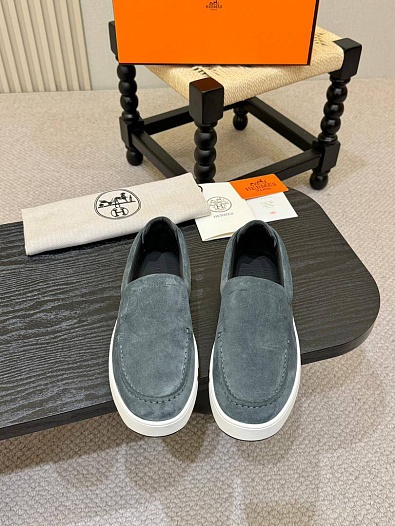 Мужские замшевые слипоны Hermes Kiddy - Grey   