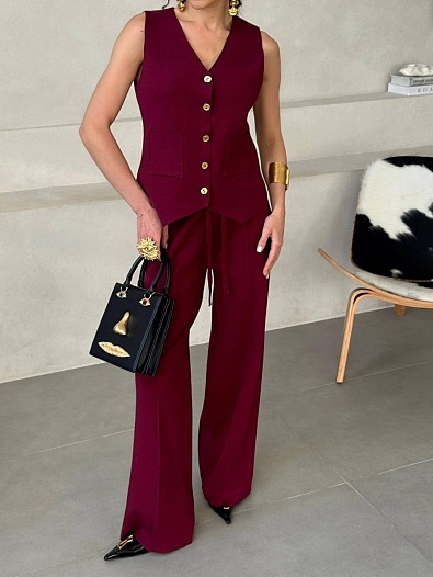 Женский бордовый костюм Schiaparelli premium   