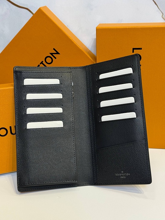 Кожаный бумажник Louis Vuitton Brazza premium 10x19x2 см